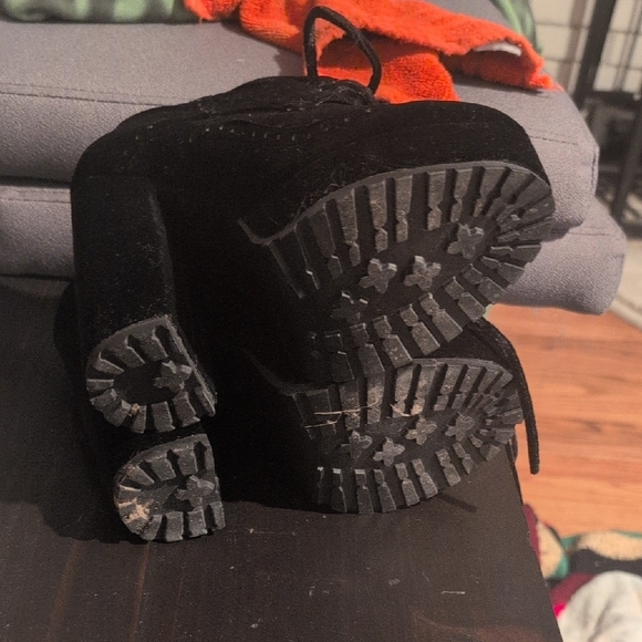 Jeffrey Campbell Black Suede Platform Lace-Up Shoes - Picture 4 of 5